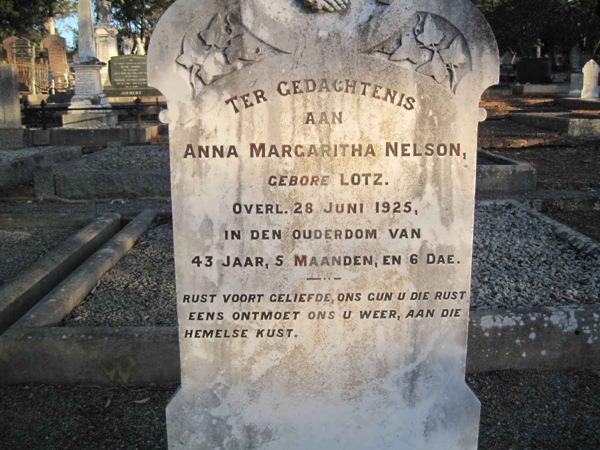 NELSON Anna Margaritha nee LOTZ -1925