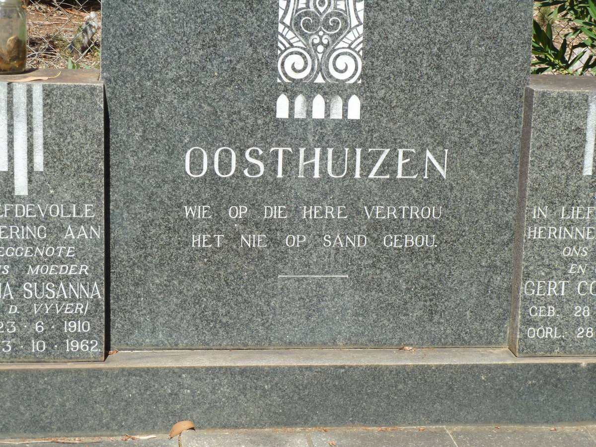 OOSTHUIZEN Gert Corneluis 1908-1979 &amp; Johanna Susanna nee v.d. VYVER 1910-1962