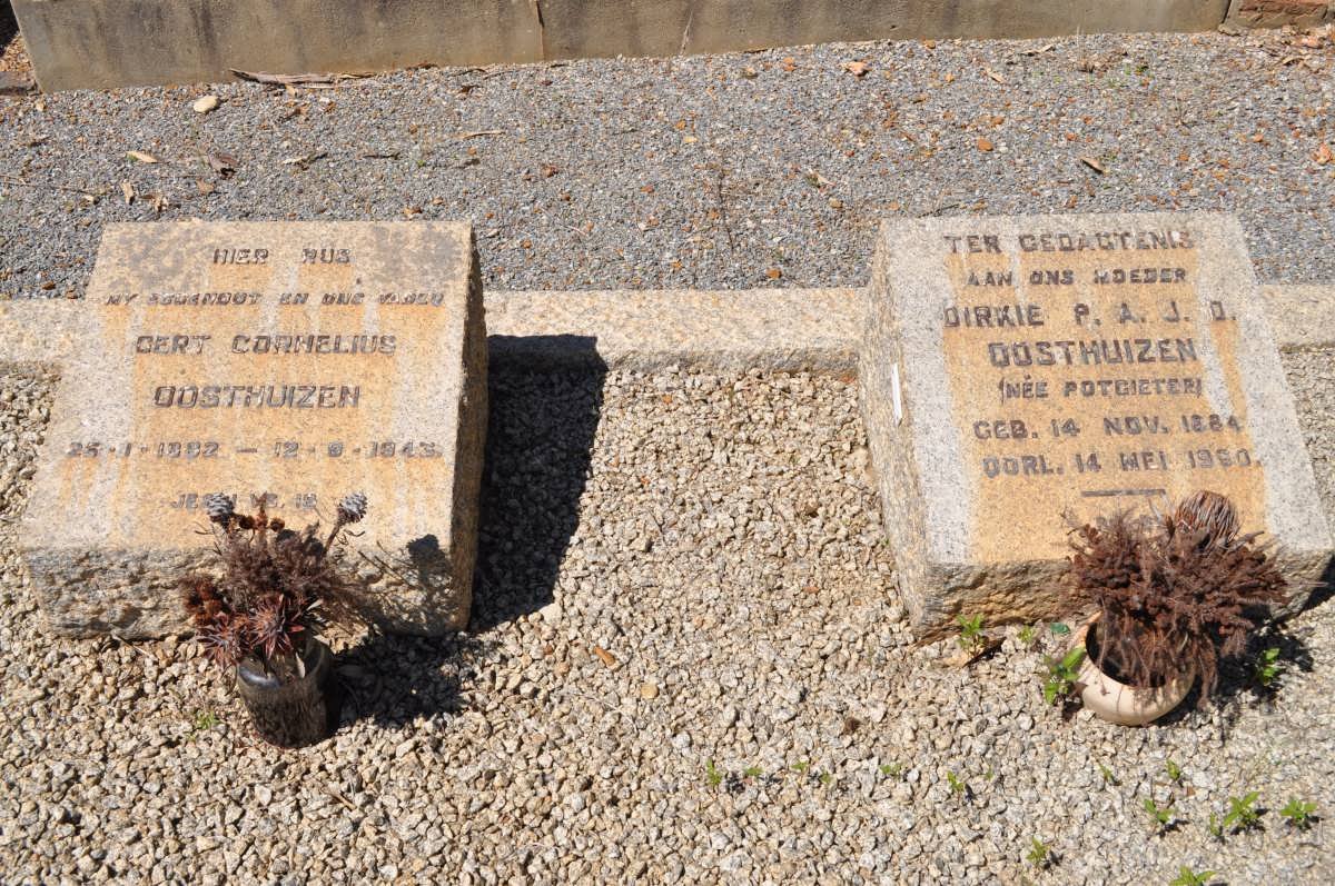 OOSTHUIZEN Gert Cornelius 1882-1943 &amp; Dirkie P.A.J.D. POTGIETER 1884-1960