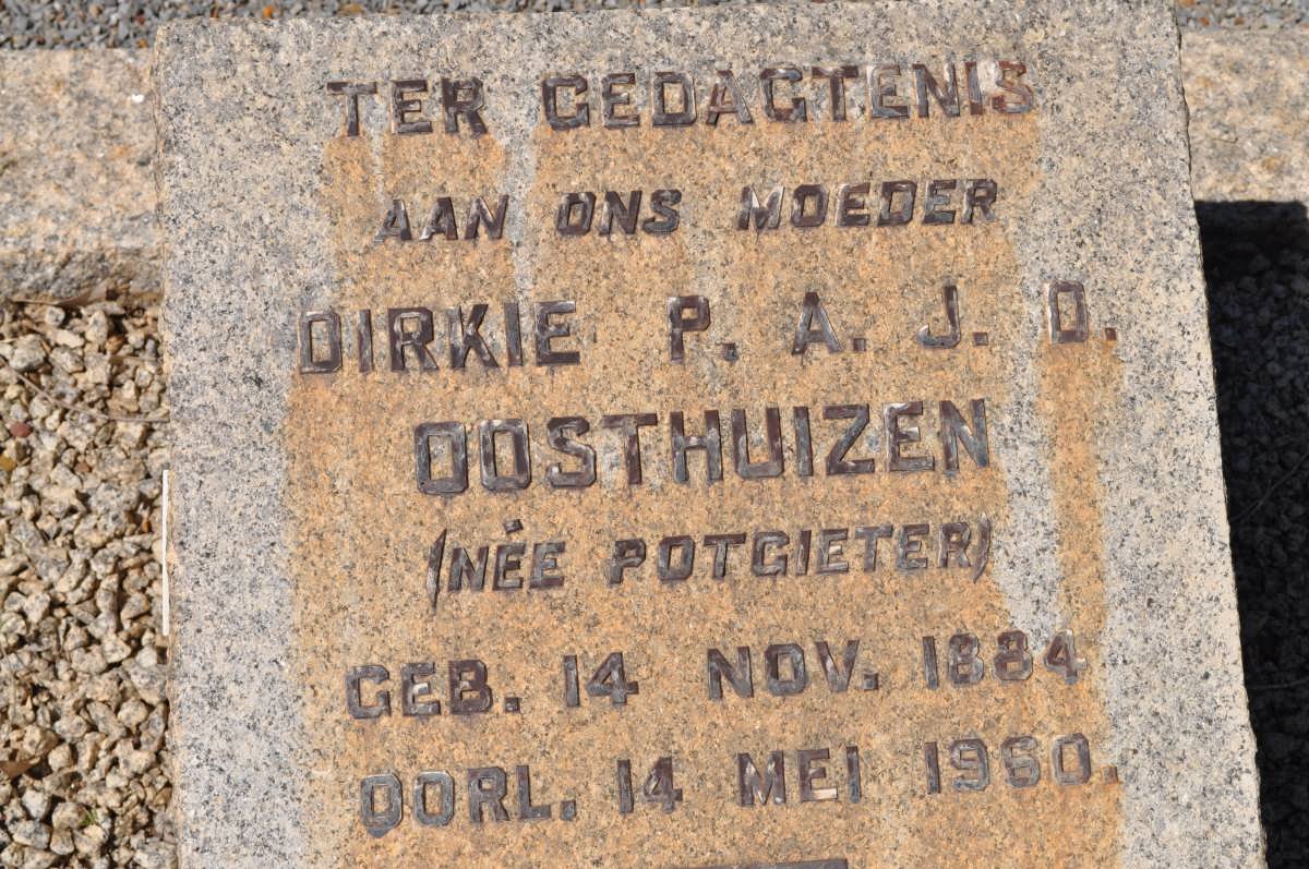 OOSTHUIZEN Dirkie P.A.J.D. nee POTGIETER 1884-1960