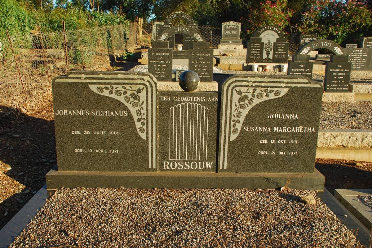 ROSSOUW Johannes Stephanus 1903-1971 &amp; Johanna Susanna Margaretha 1913-1971