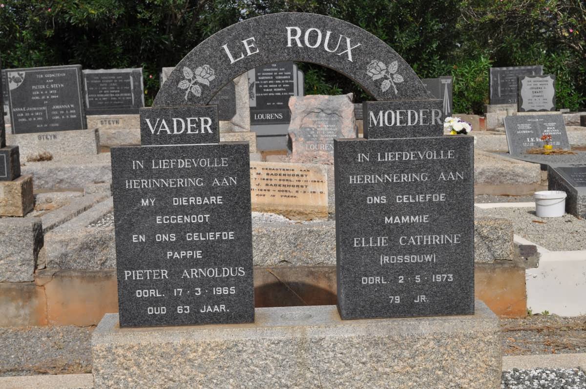ROUX Pieter Arnoldus, le -1965 &amp; Ellie Cathrine ROSSOUW -1973