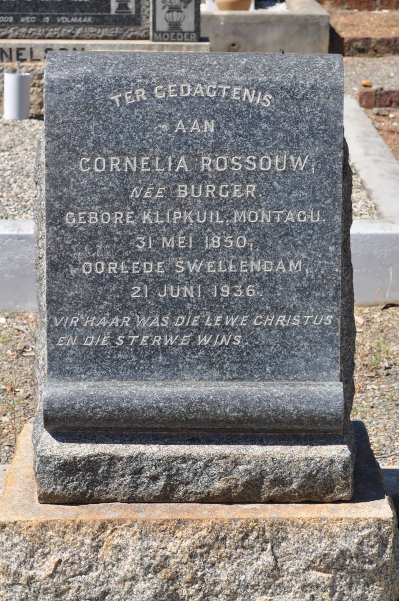 ROSSOUW Cornelia nee BURGER 1850-1936