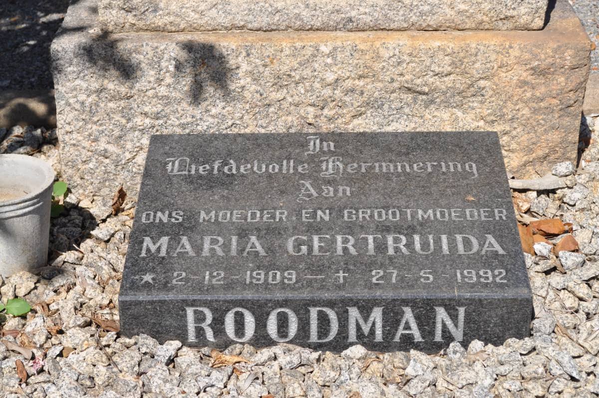 ROODMAN Maria Gertruida 1909-1992