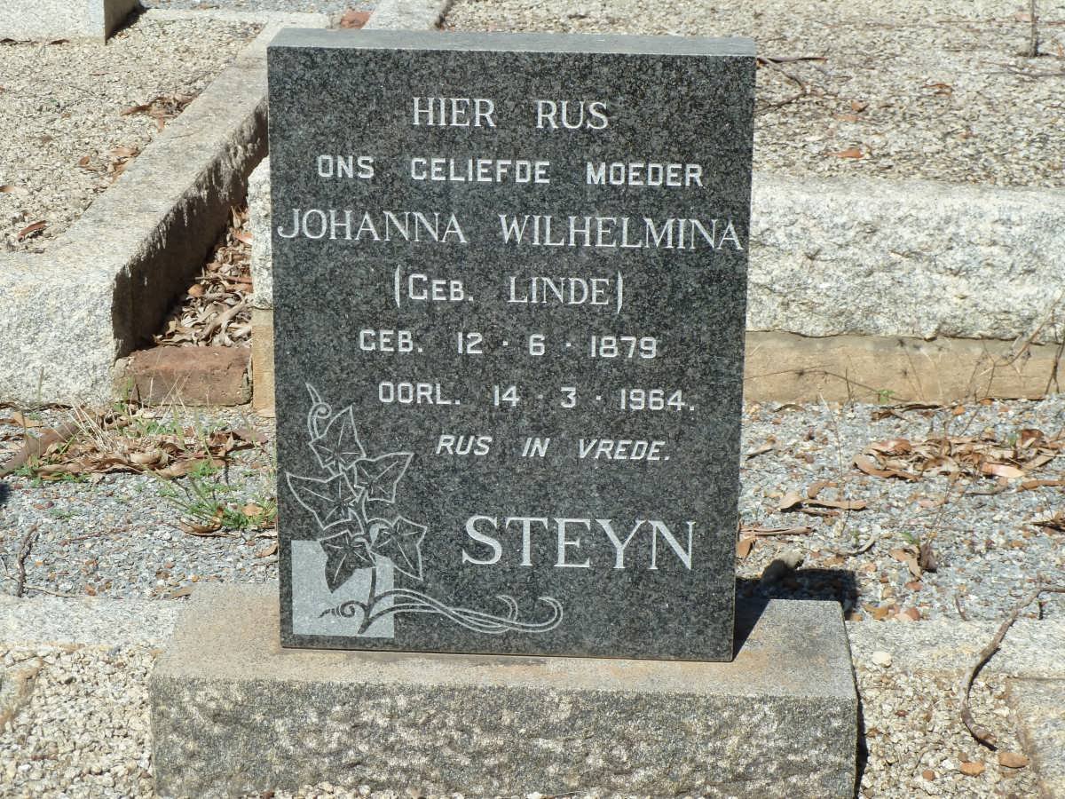 STEYN Johanna Wilhelmina nee LINDE 1879-1964