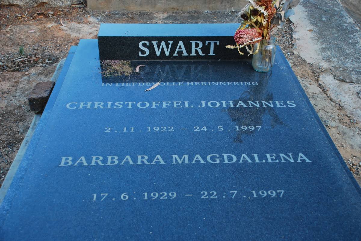 SWART Christoffel Johannes 1922-1997 &amp; Barbara Magdalena 1929-1997