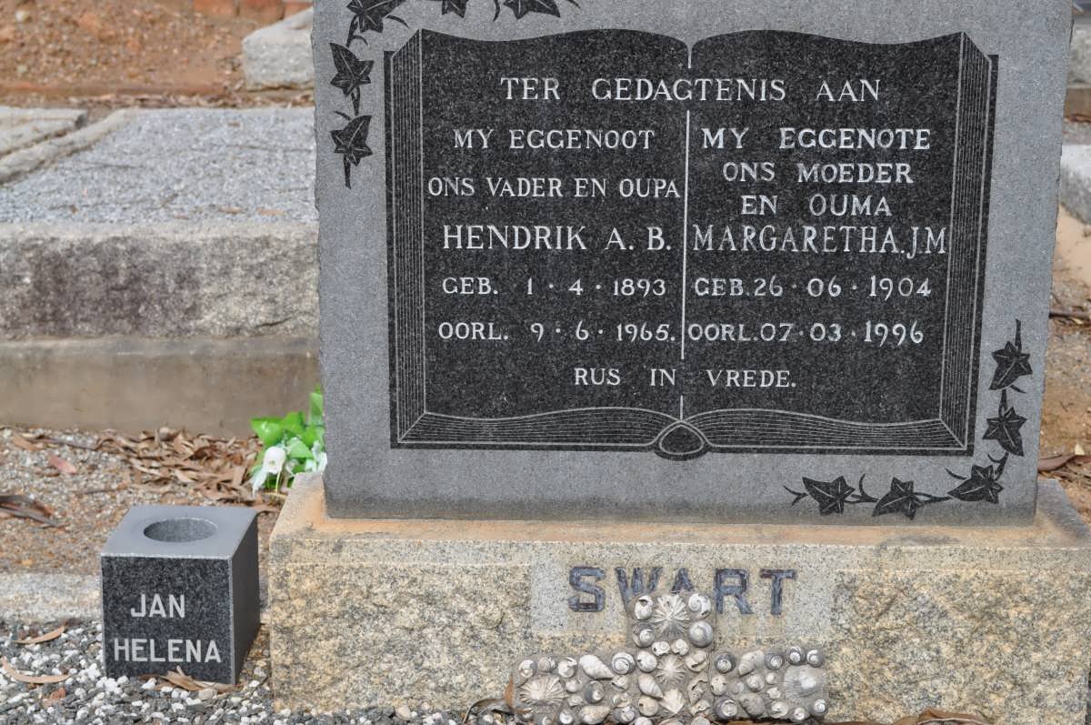 SWART Hendrik A.B. 1893-1965 &amp; Margaretha J.M. 1904-1996