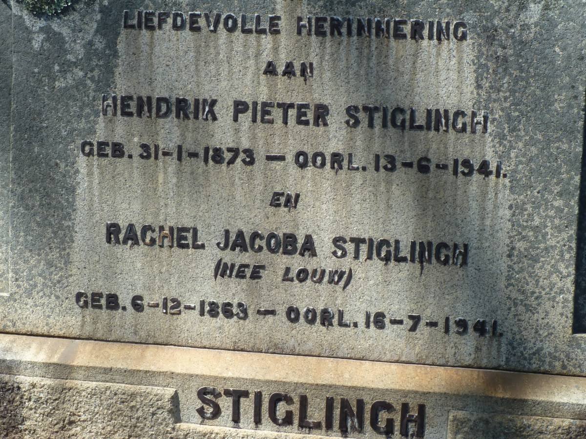 STIGLINGH Hendrik Pieter 1873-1941 &amp; Rachel Jacoba LOUW 1863-1941
