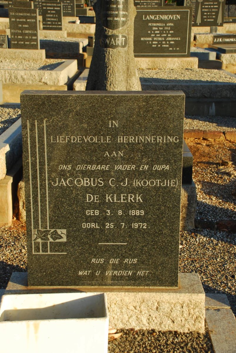 SWART Jacobus C.J., de 1889-1972