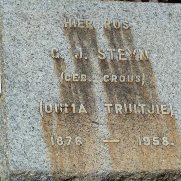 STEYN G.J. nee CROUS 1876-1958