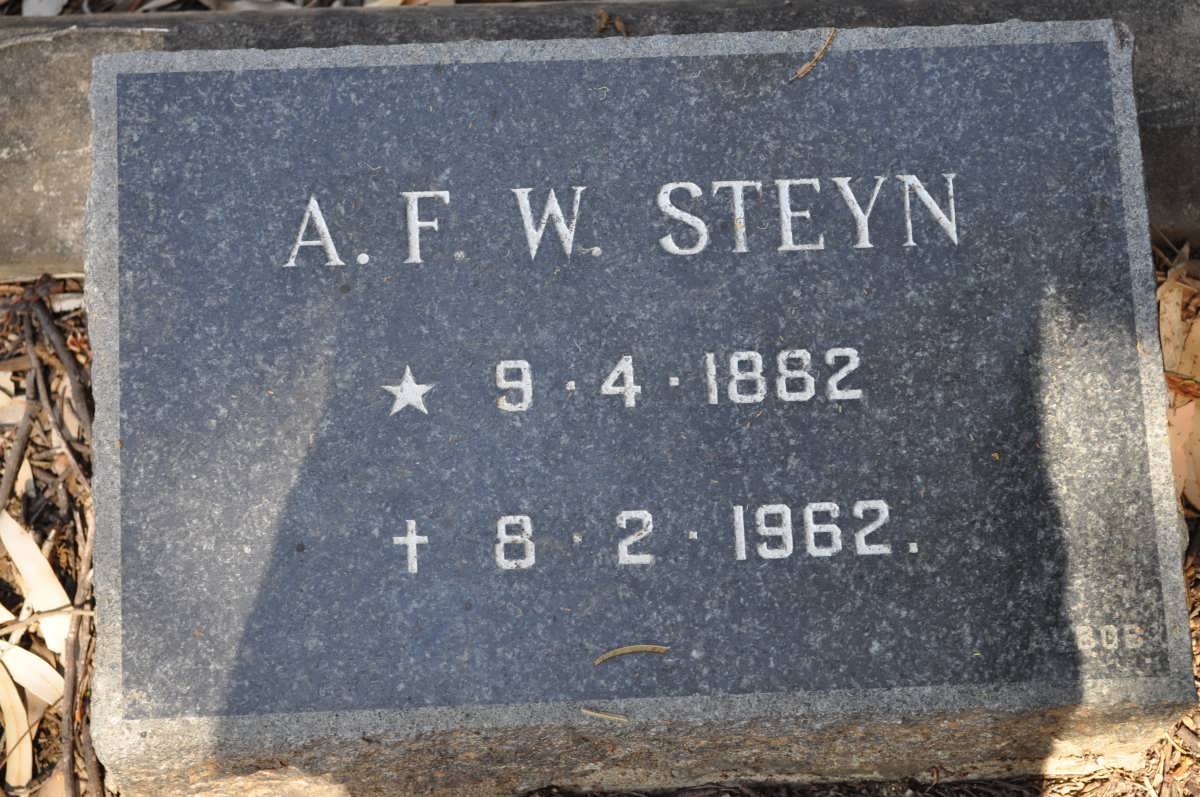 STEYN A.F.W. 1882-1962
