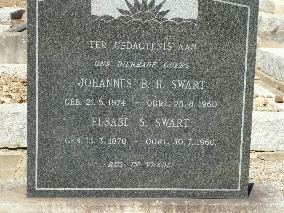 SWART Johannes B.H. 1874-1960 &amp; Elsabe S. 1878-1960