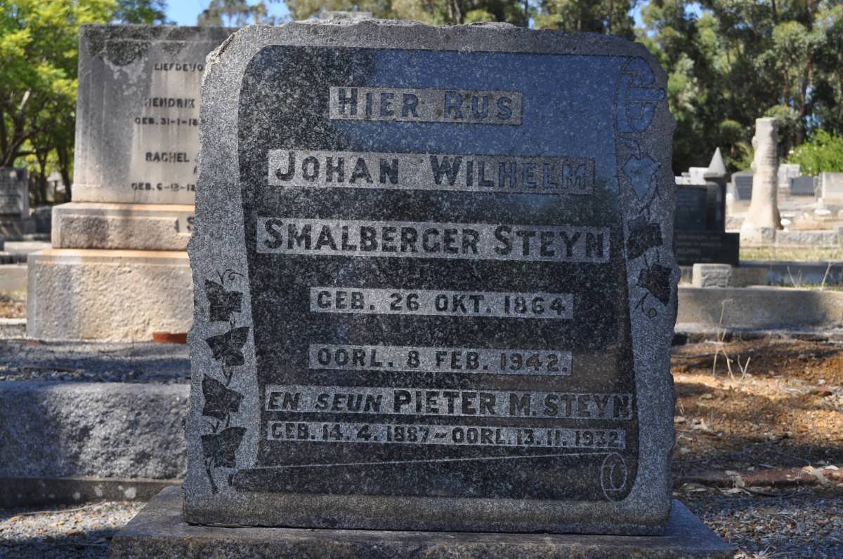 STEYN Johan Wilhelm Smalberger 1864-1942 :: STEYN Pieter M. 1887-1932