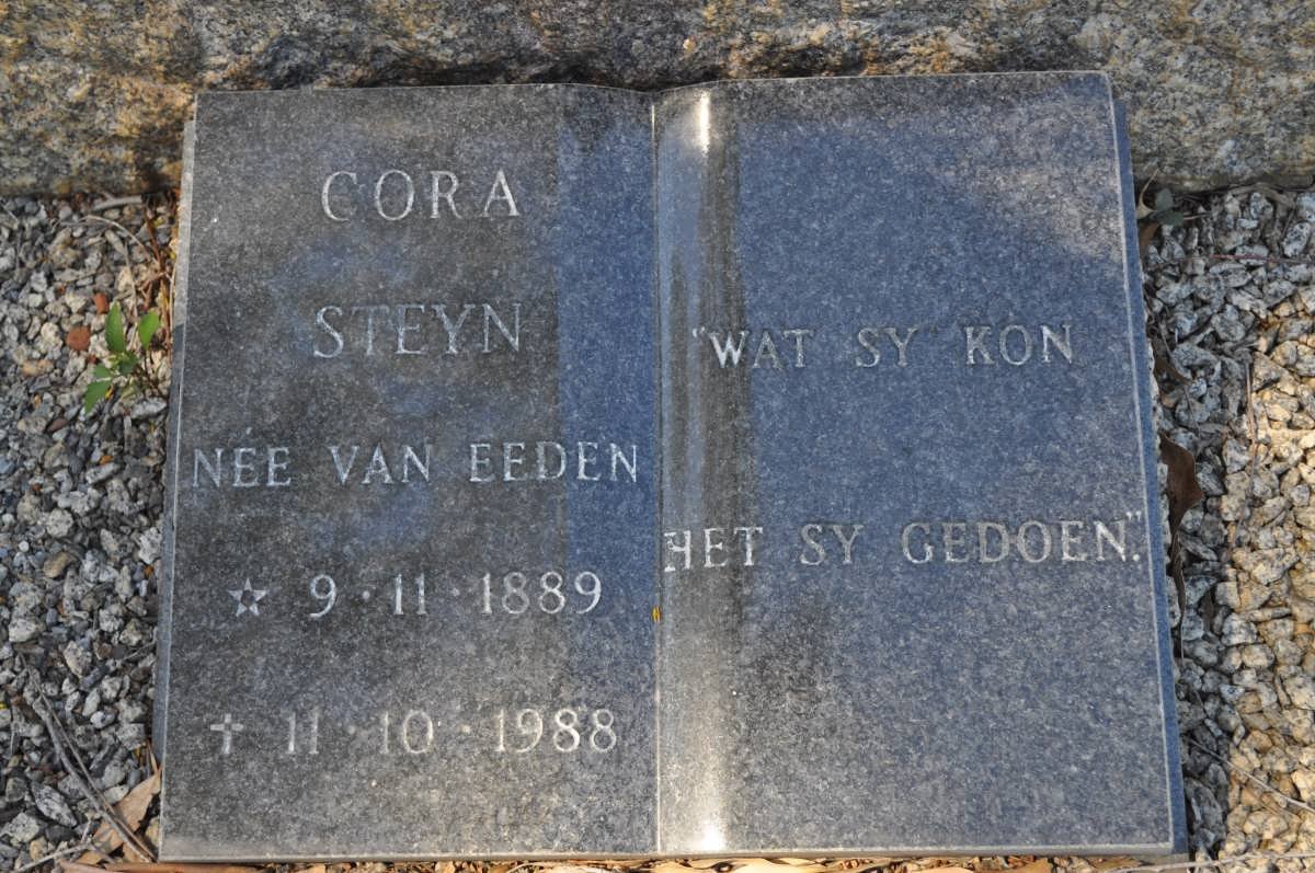 STEYN Cora nee VAN EEDEN 1889-1988