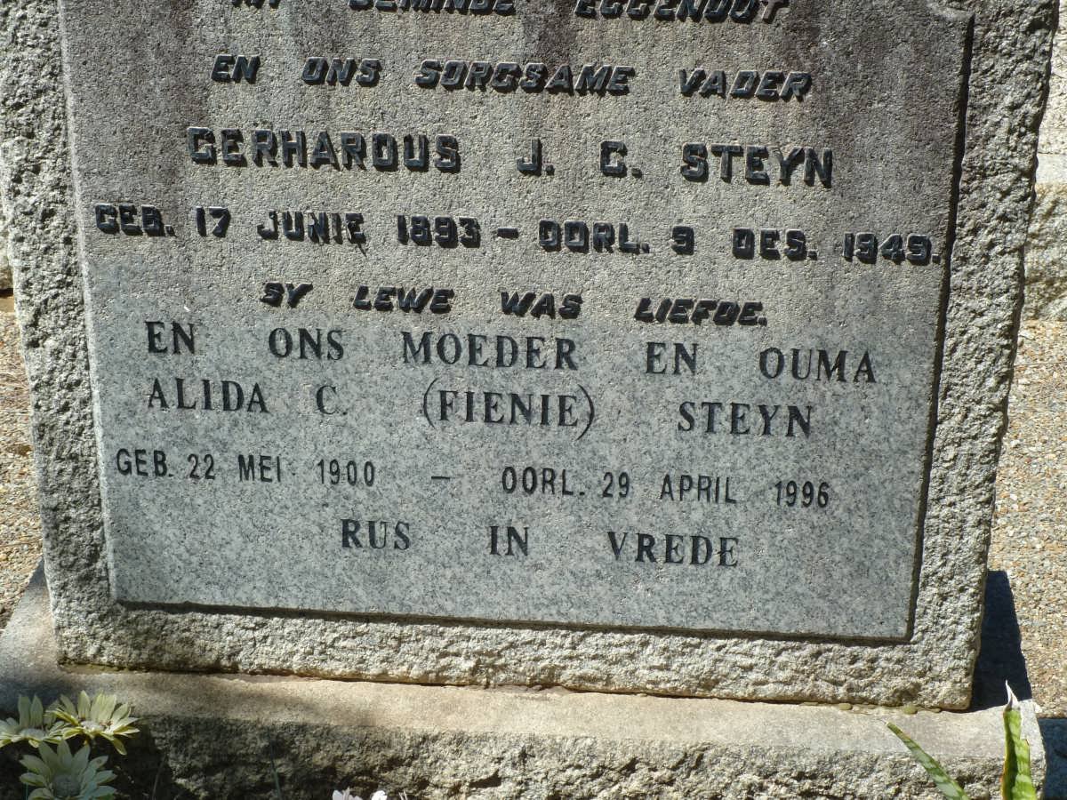 STEYN Gerhardus J.C. 1893-1949 &amp; Alida C. 1900-1996