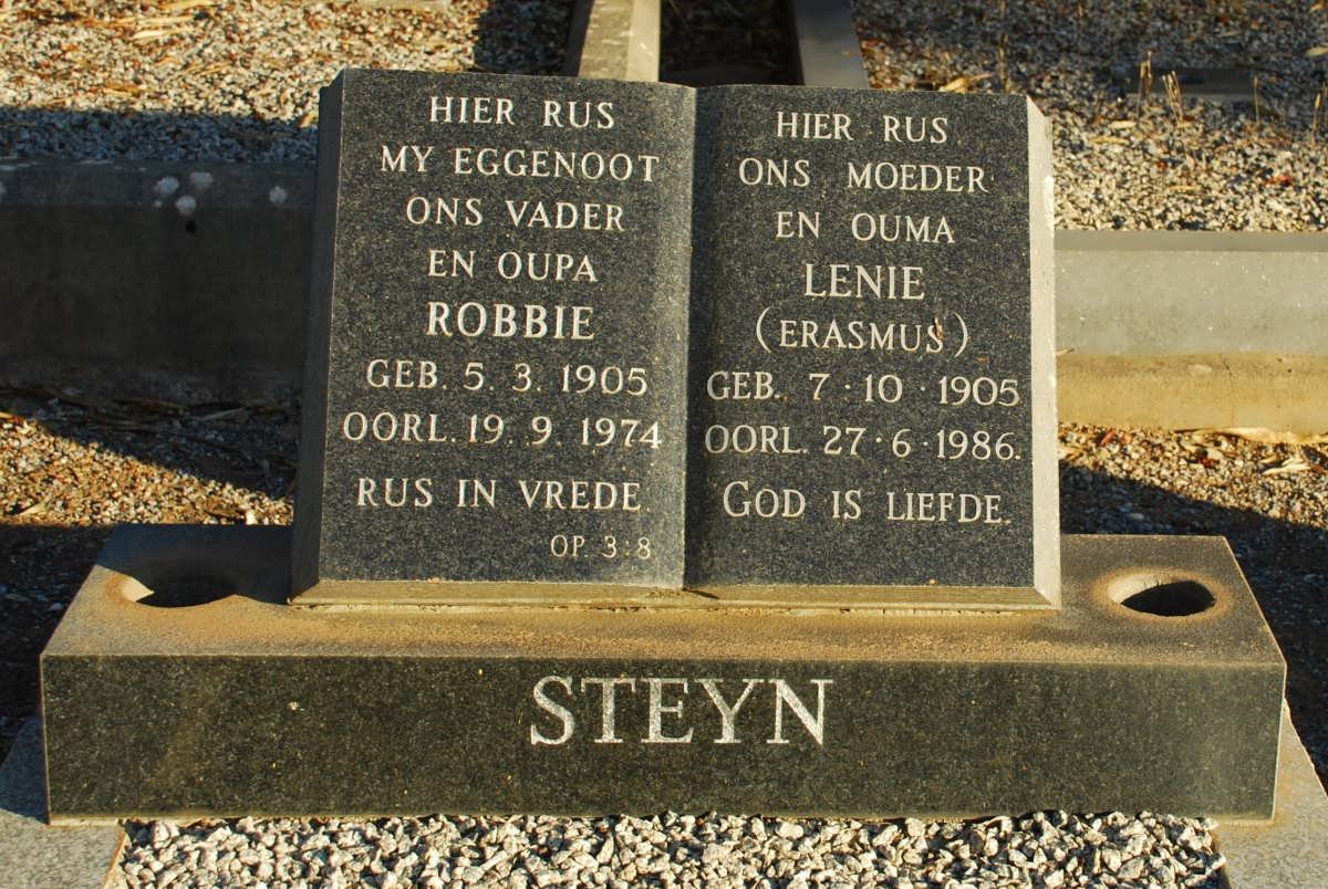 STEYN Robbie 1905-1974 &amp; Lenie ERASMUS 1905-1986