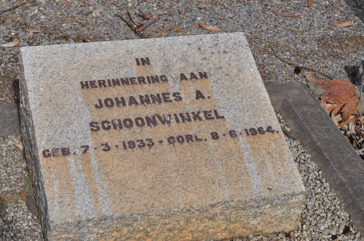 SCHOONWINKEL Johannes A. 1933-1964