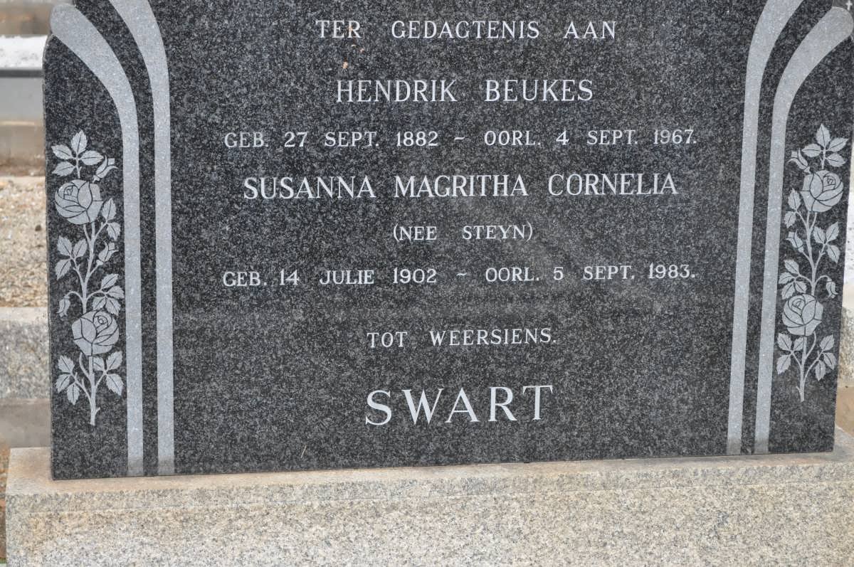 SWART Hendrik Beukes 1882-1967 &amp; Susanna Magritha Cornelia STEYN 1902-1983