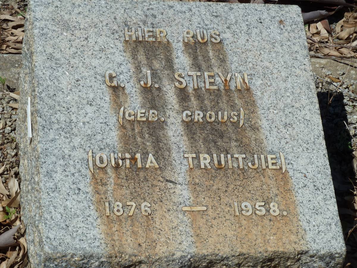 STEYN G.J. nee CROUS 1876-1958
