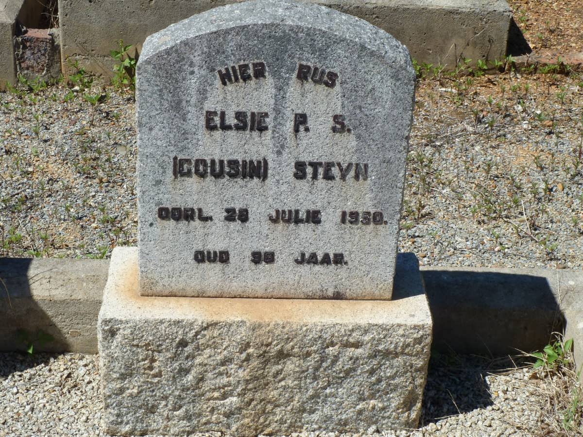 STEYN Elsie P.S. nee COUSIN -1950