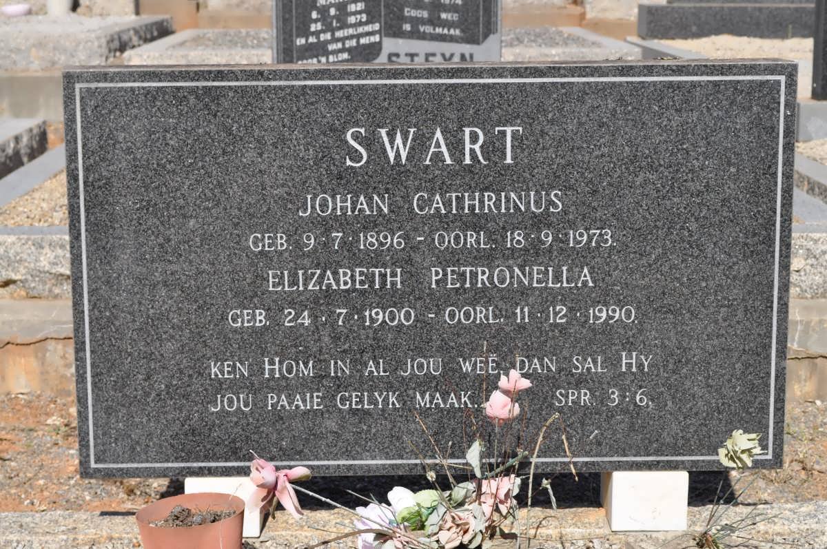 SWART Johan Cathrinus 1896-1973 &amp; Elizabeth Petronella 1900-1990