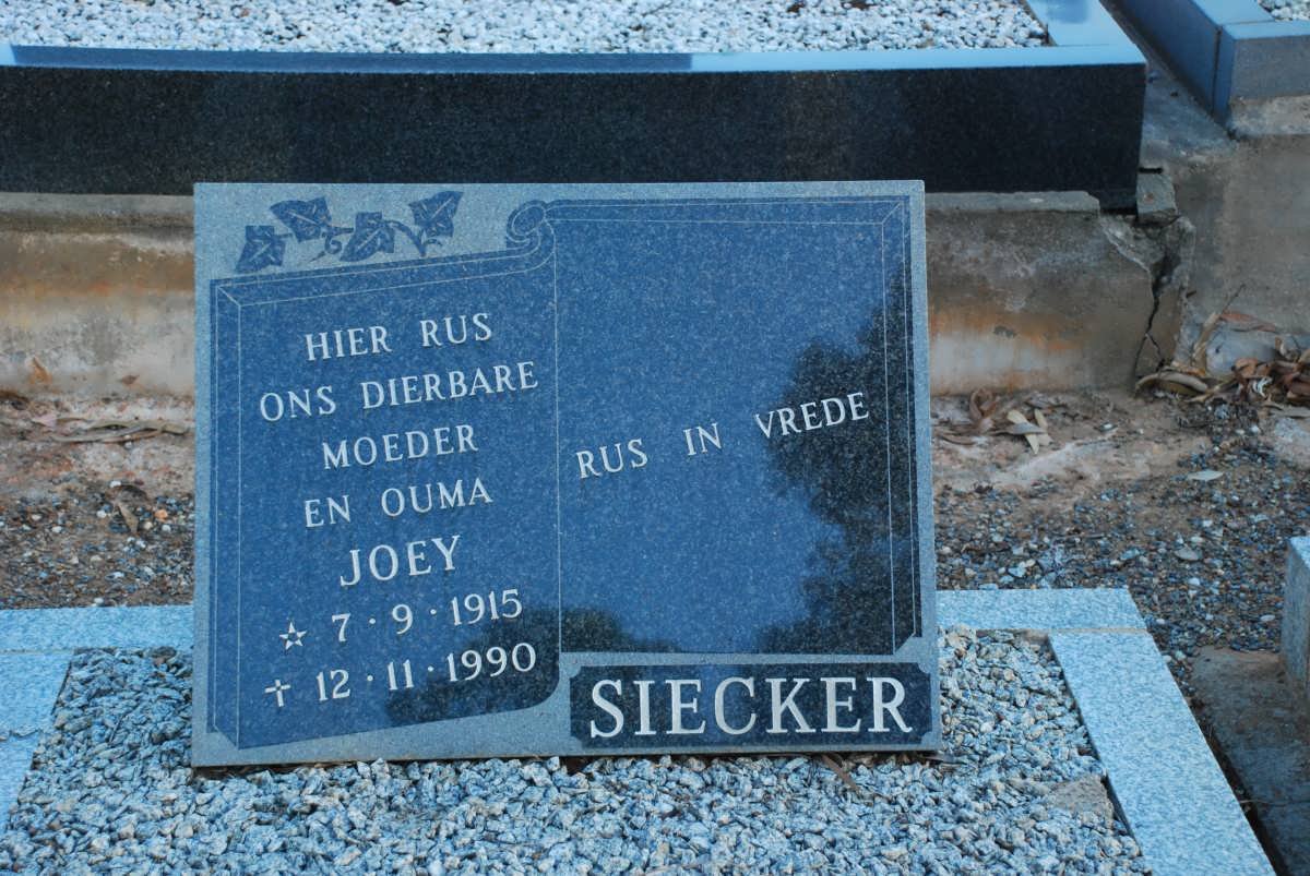 SIECKER Joey 1915-1990