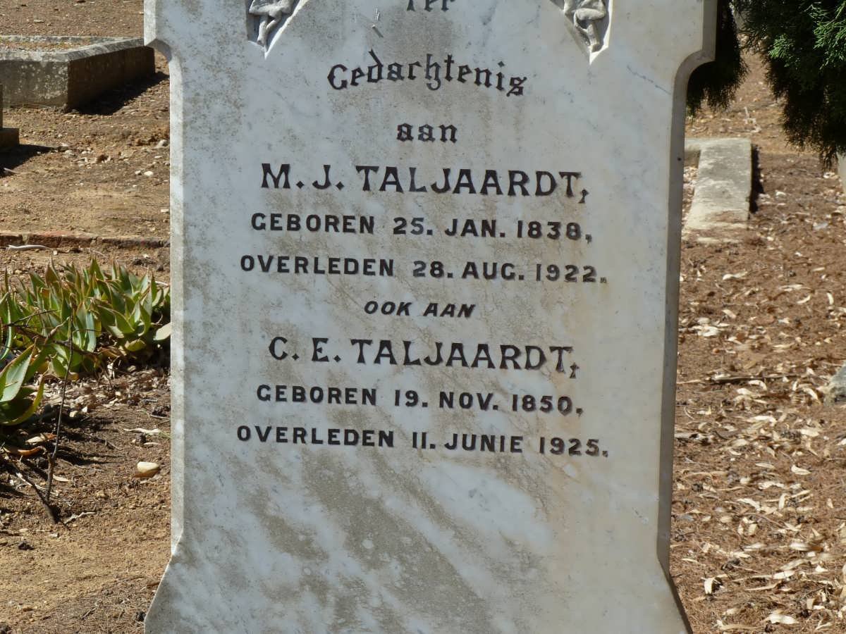 TALJAARDT M.J. 1838-1922 :: TALJAARDT C.E. 1850-1925