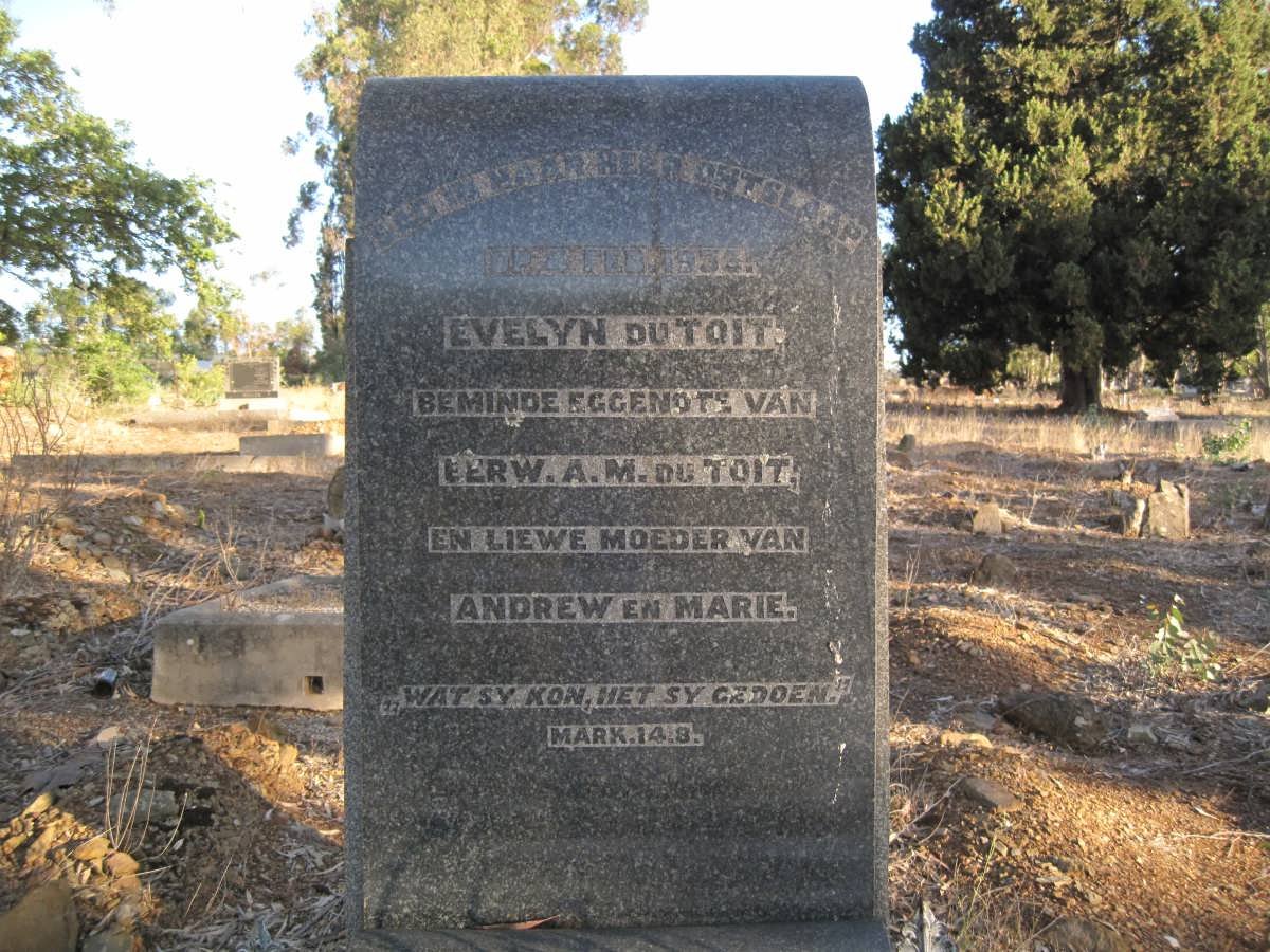 TOIT Evelyn, du -1953