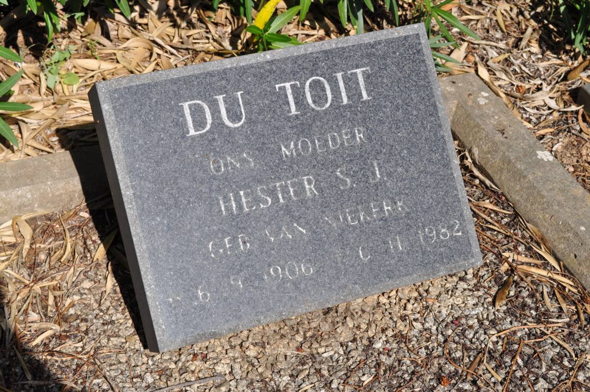 TOIT Hester S.J., du nee VAN NIEKERK 1906-1982