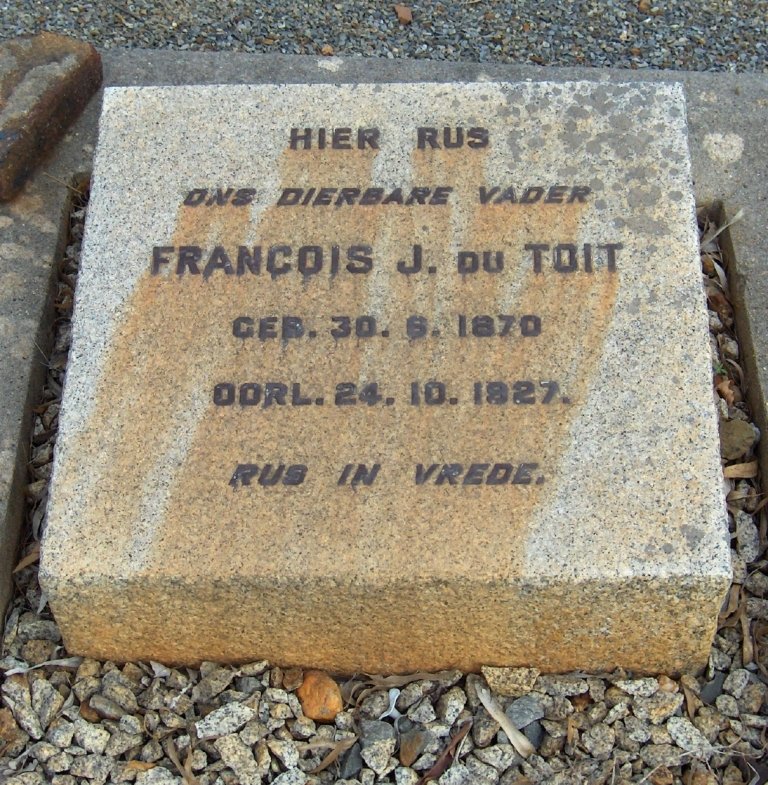 TOIT Francois J., du 1870-1927