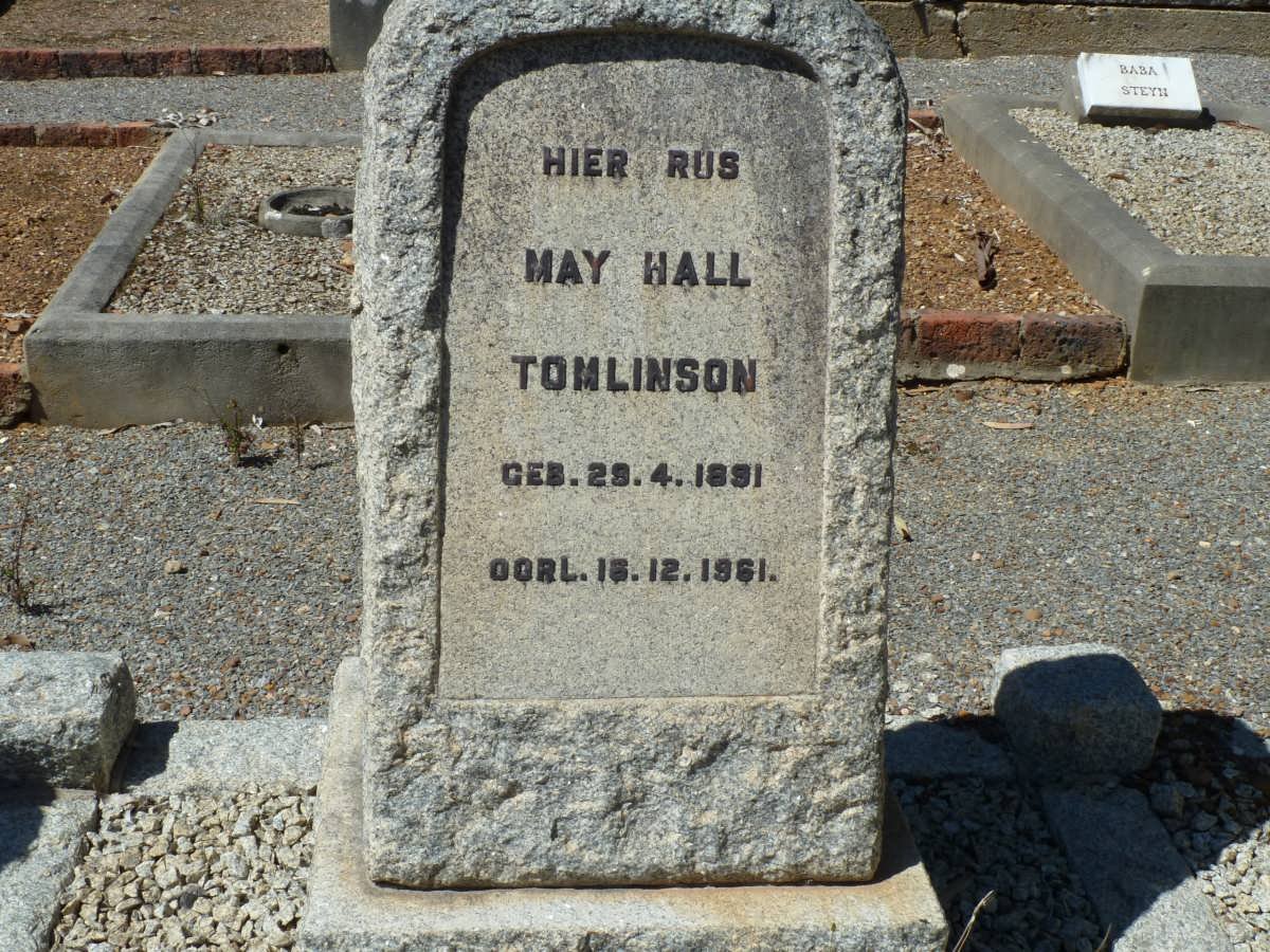 TOMLINSON May Hall 1891-1961