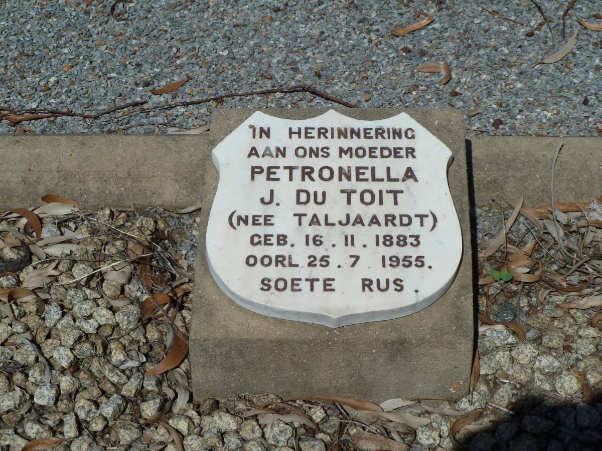 TOIT Petronella J., du nee TALJAARDT 1883-1955