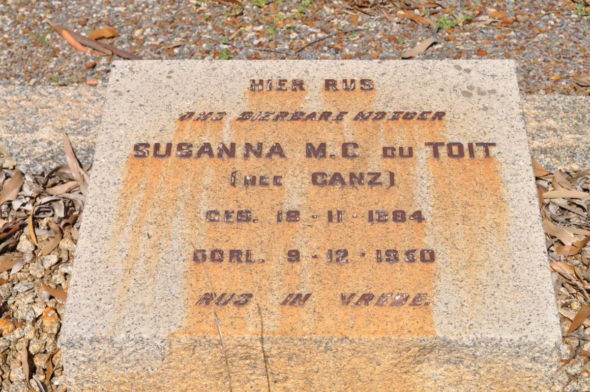 TOIT Susanna M.C., du nee GANZ 1884-1950