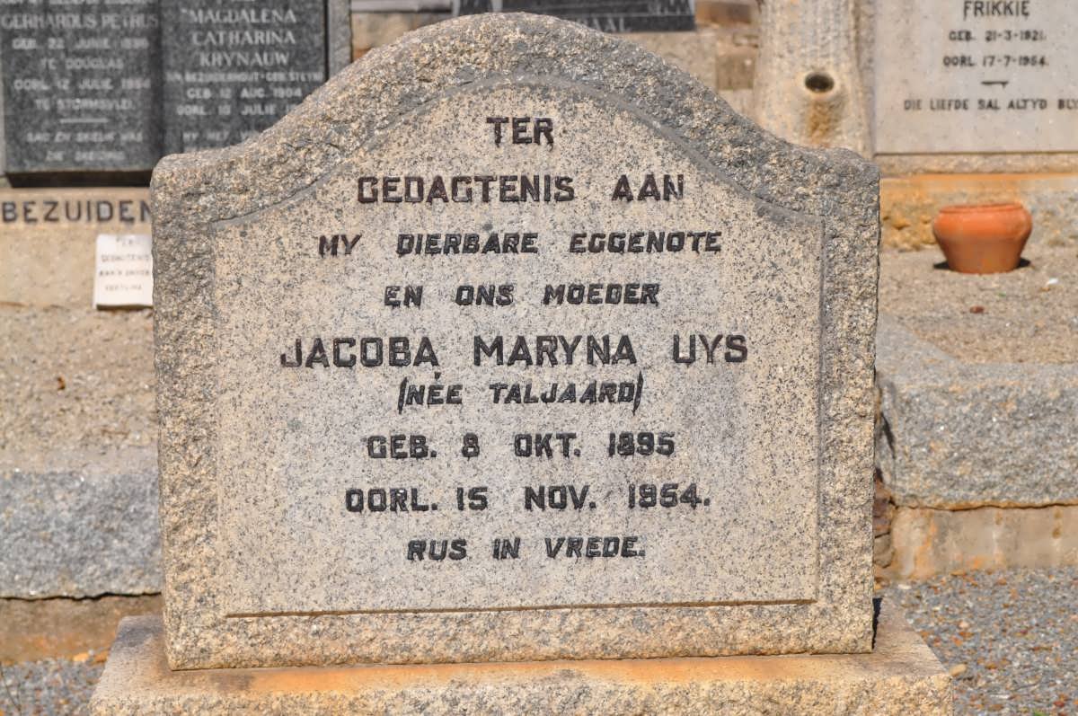 UYS Jacoba Maryna nee TALJAARD 1895-1954