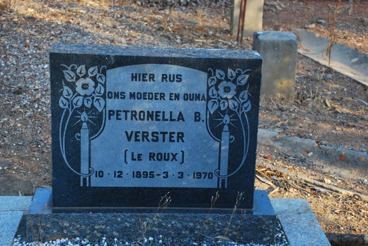 VERSTER Petronella B nee LE ROUX 1895-1970