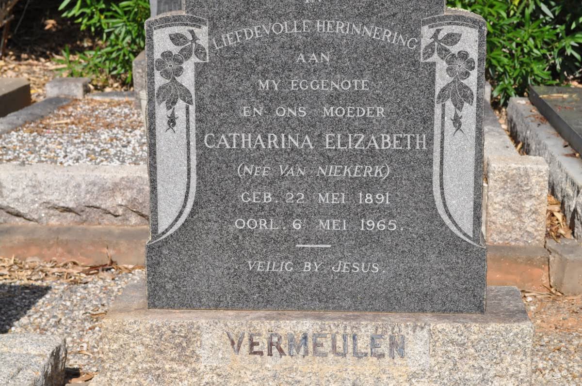 VERMEULEN Catharina Elizabeth nee VAN NIEKERK 1891-1965