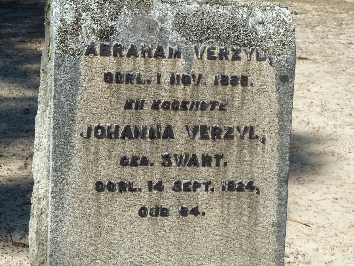 VERZYL Abraham -1888 &amp; Johanna SWART -1924