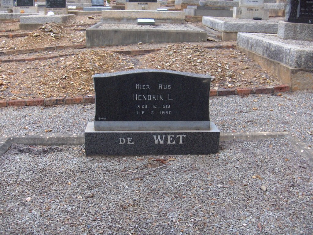 WET Hendrik L., de 1919-1960