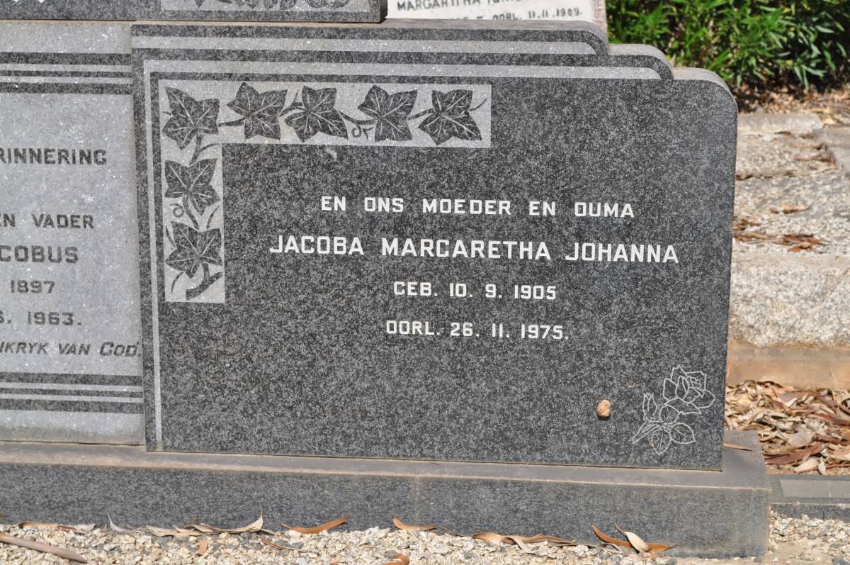 WET Jacoba Margaretha Johanna, de 1905-1975