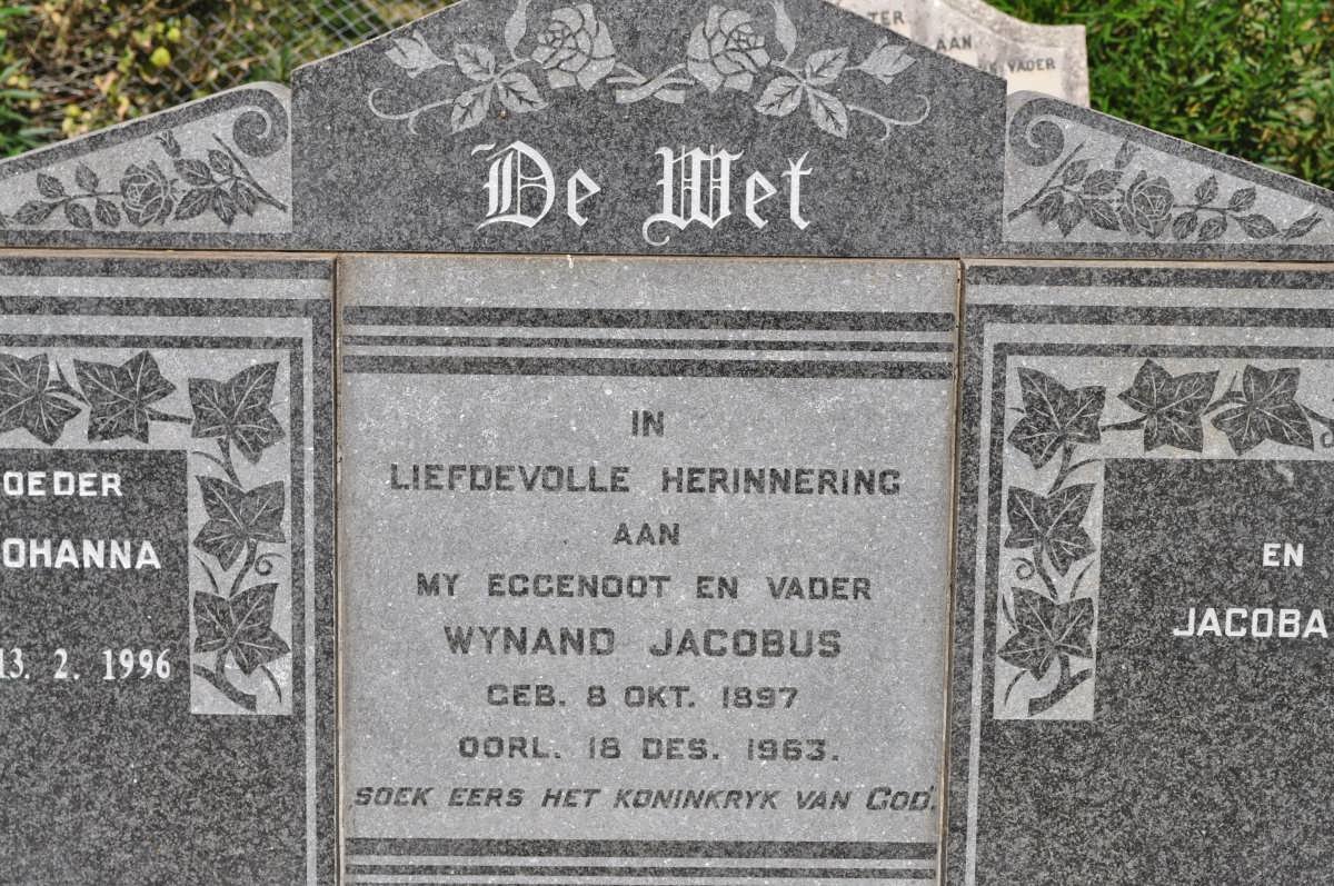 WET Wynand Jacobus, de 1897-1963