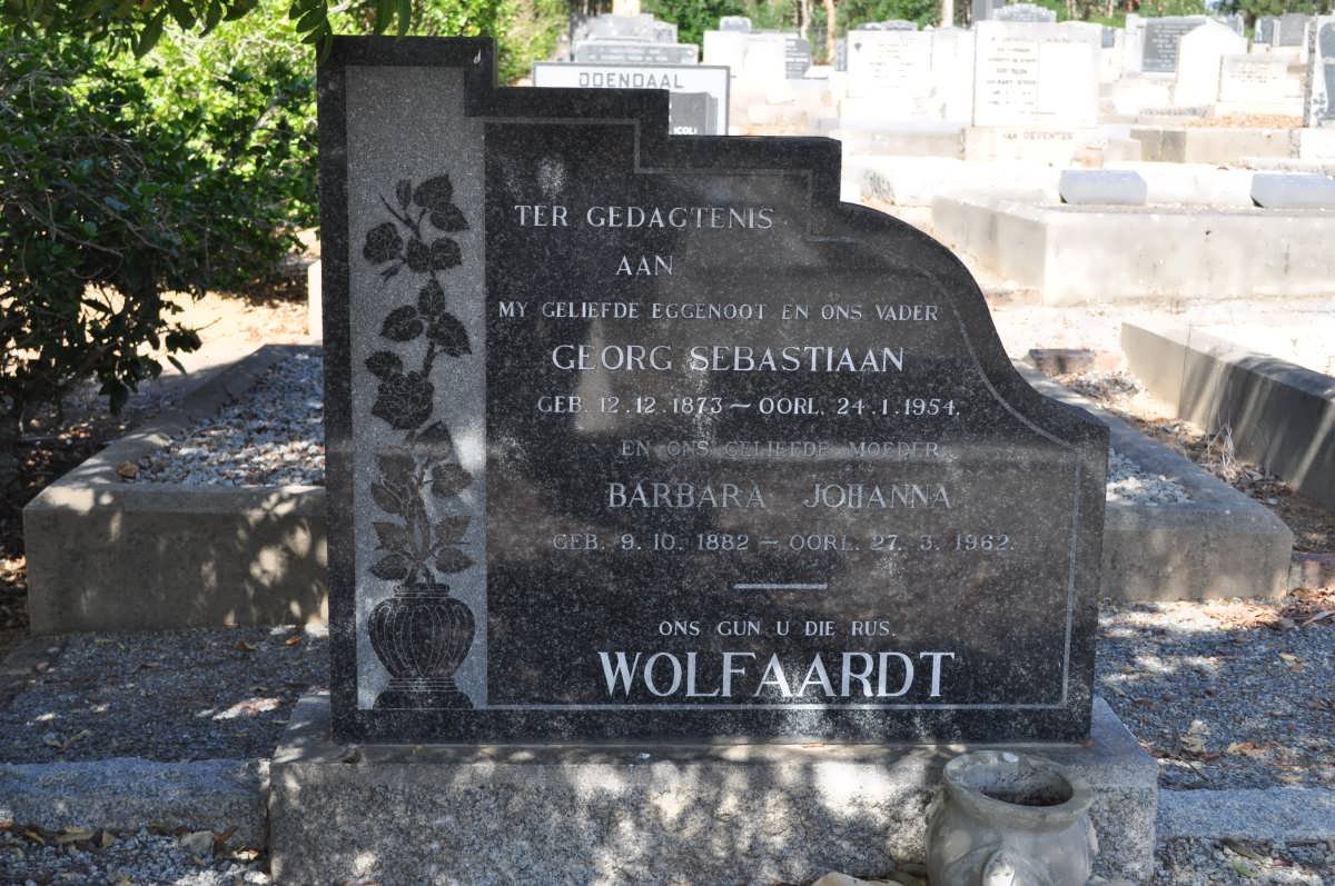 WOLFAARDT Georg Sebastian 1873-1954 &amp; Barbara Johanna 1882-1962