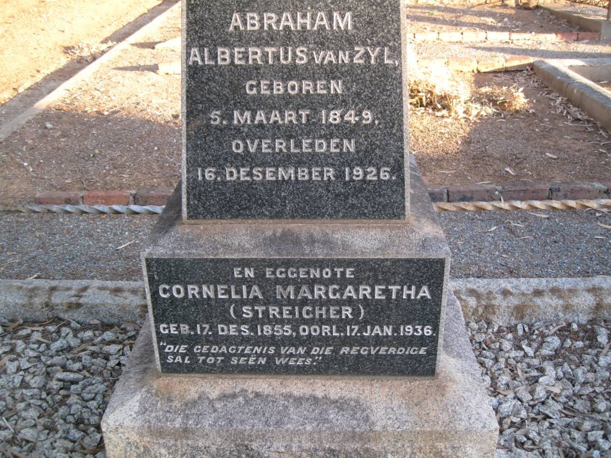 ZYL Abraham Albertus, van 1849-1926 &amp; Cornelia Margaretha STREICHER 1855-1936