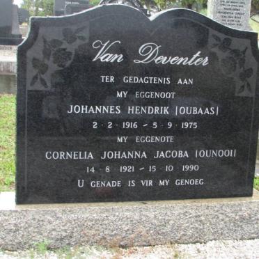 DEVENTER Johannes Hendrik, van 1916-1975 &amp; Cornelia Johanna Jacoba 1921-1990