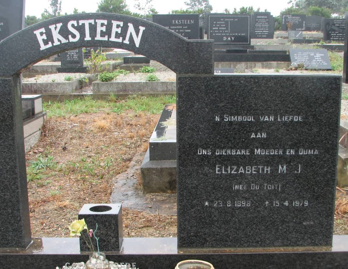 EKSTEEN Jacobus G. 1888-1977 &amp; Elizabeth M.J. DU TOIT 1898-1979