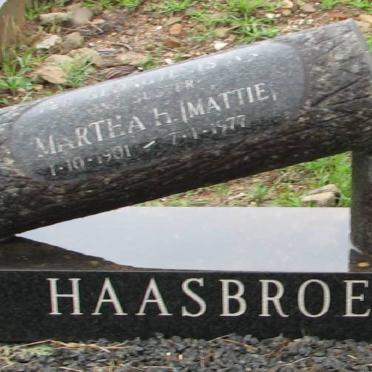 HAASBROEK Martha H. 1901-1977