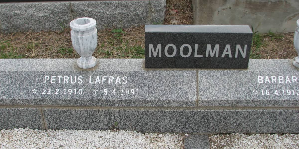 MOOLMAN Petrus Lafras 1910-1997 &amp; Barbara Johanna 1912-1998