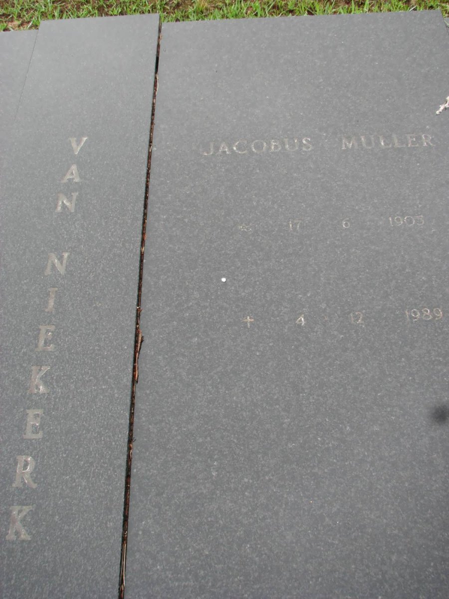 NIEKERK Jacobus Muller, van 1903-1989 &amp; Susanna Elizabeth 1908-1995