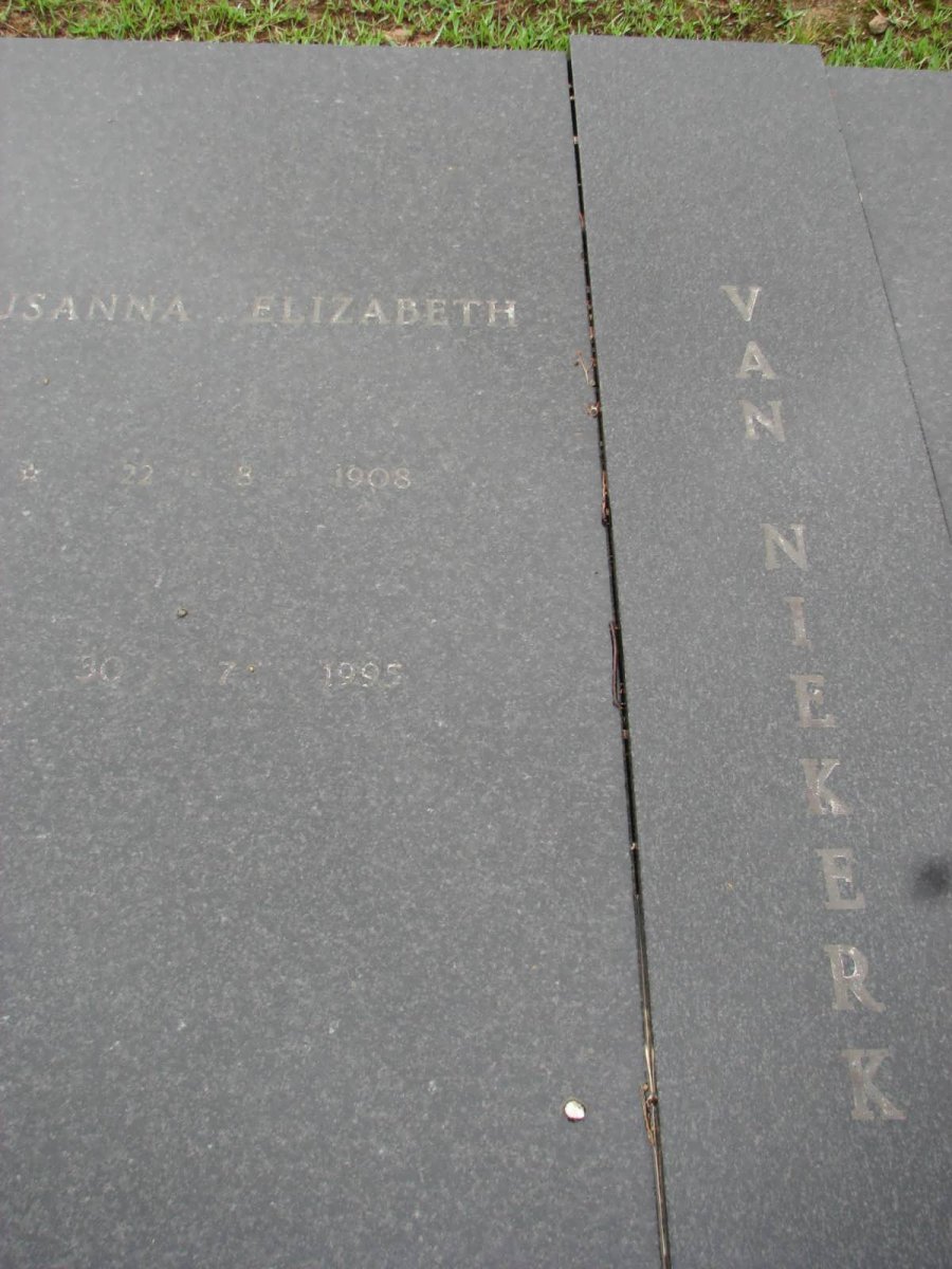 NIEKERK Jacobus Muller, van 1903-1989 &amp; Susanna Elizabeth 1908-1995
