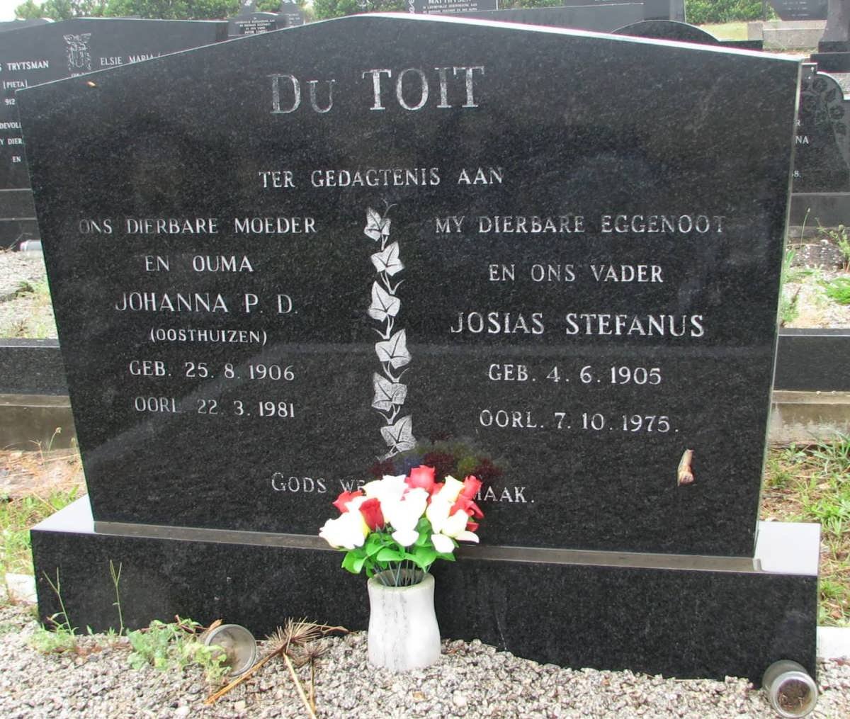 TOIT Josias Stefanus 1905-1975 &amp; Johanna P.D. OOSTHUIZEN 1906-1981