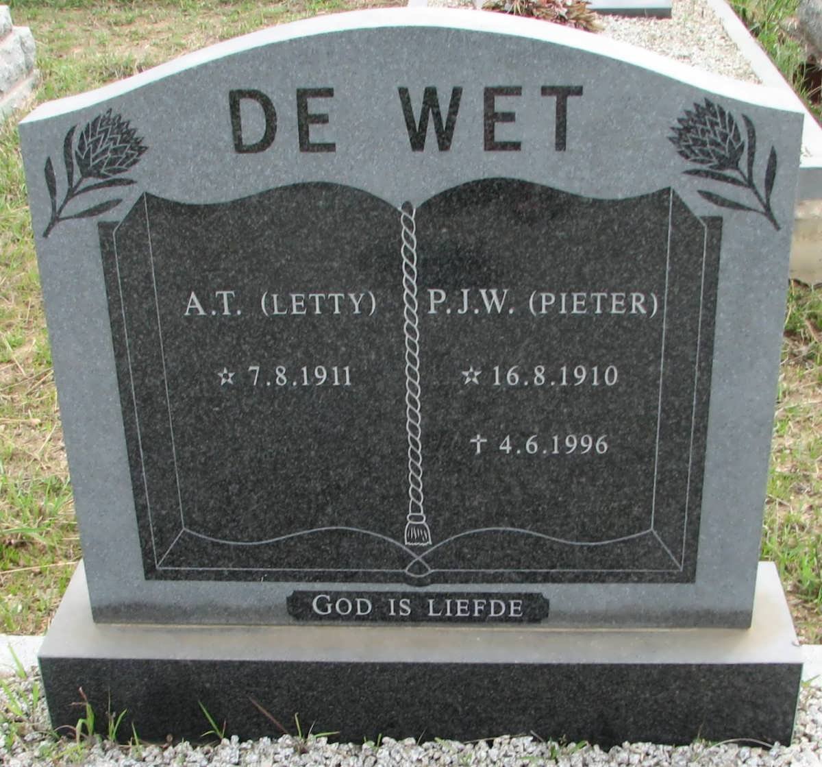 WET P.J.W., de 1910-1996 &amp; A.T. 1911-